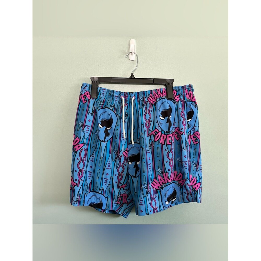 Black Panther Wakanda Forever Swim Shorts Swim/Surf Trunks Marvel Mens L Lined